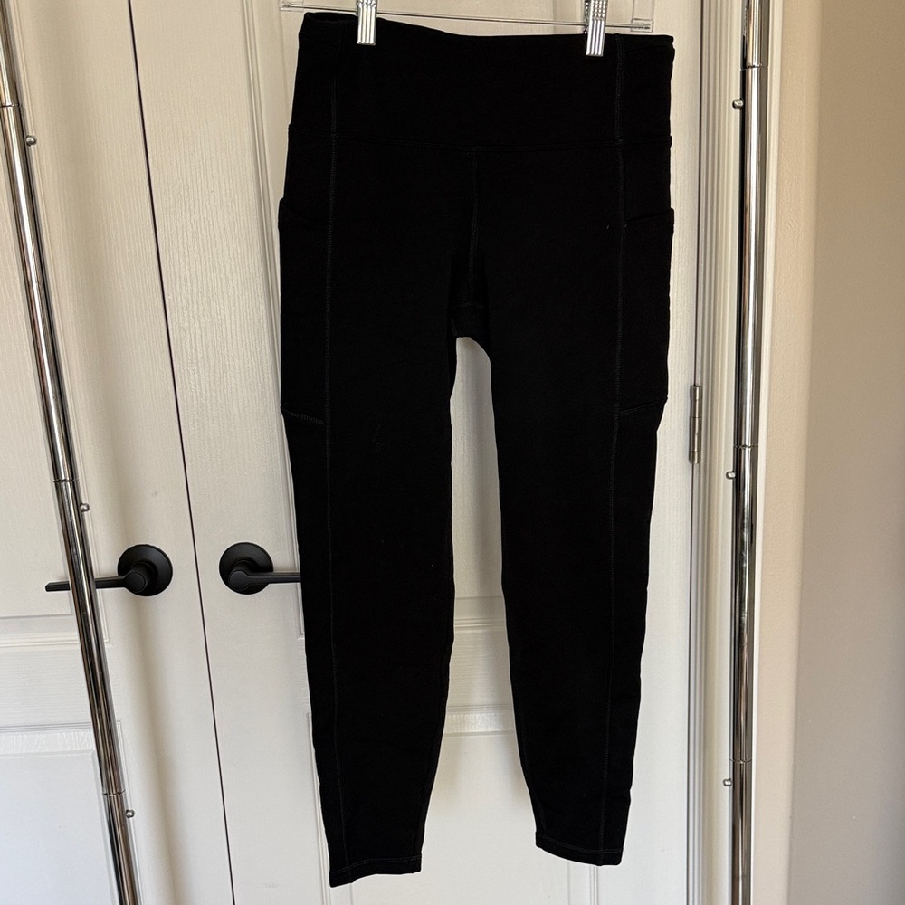 Athleta Altitude Stash Polartec Powerstretch Black High-Waist Pocket Leggings